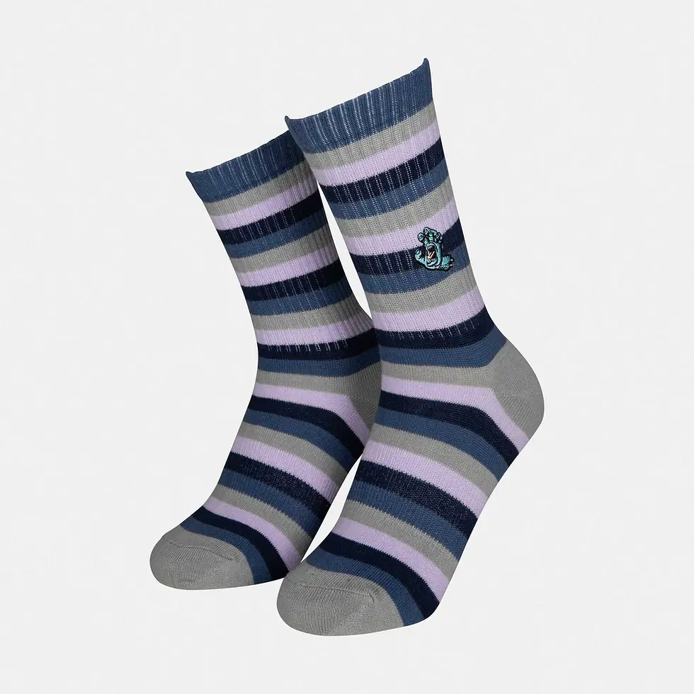 Thumbnail: Santa Cruz Womens Mini Hand Socks (2 Pack) Dark Cherry & Mist Stripe