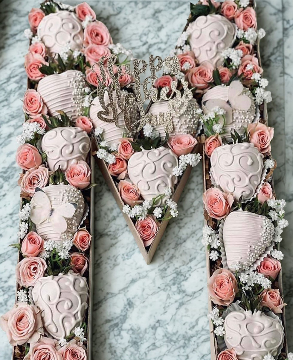 Thumbnail: LARGE LETTER/NUMBER BOX - CHOCOLATE STRAWBERRIES