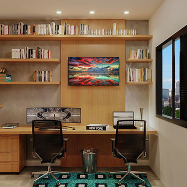 Escritório, Bredroom,  archviz, decoração, office, home office, decoration, design de interiores