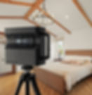 Matterport Pro2 camera on tripod scanning a professionally staged bedroom in Sacramento for a real estate 3D virtual tour by 