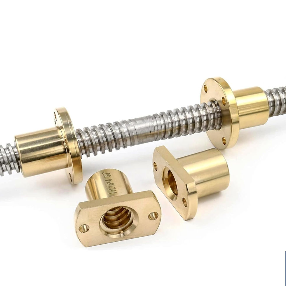 Thumbnail: ZFY-T8-2 Stainless Steel L/R Hand Trapezoidal Screw 8mm P2 + 2 Brass Nuts CNC/3D - Photo 4