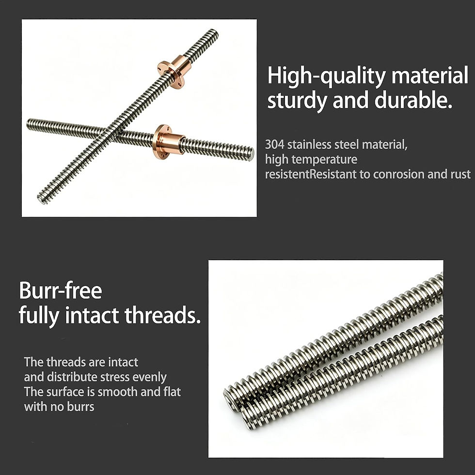 Thumbnail: T20P4L8 Trapezoidal Lead Screw 20mm P4 L8 + Brass Nut (100-1500mm) - Photo 5