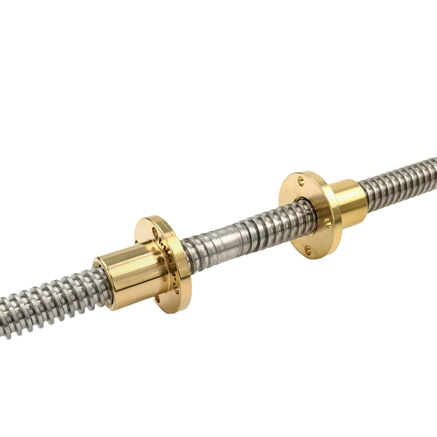 ZFY-T16-3 L/R Hand Trapezoidal Screw 16mm P3 + 2 Brass Nuts (1520-2000mm) - Photo 1