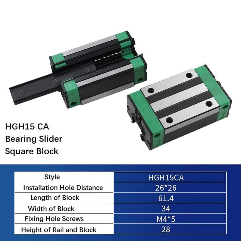 Thumbnail: HGH30CA Linear Guide 30mm Rail + 2 Slide Blocks (1520-2950mm)