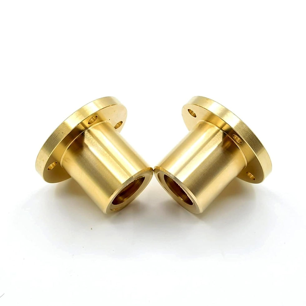 Thumbnail: ZFY-T10-2 Stainless L/R Hand Trapezoidal Screw 10mm P2 + 2 Brass Nuts CNC/3D - Photo 3