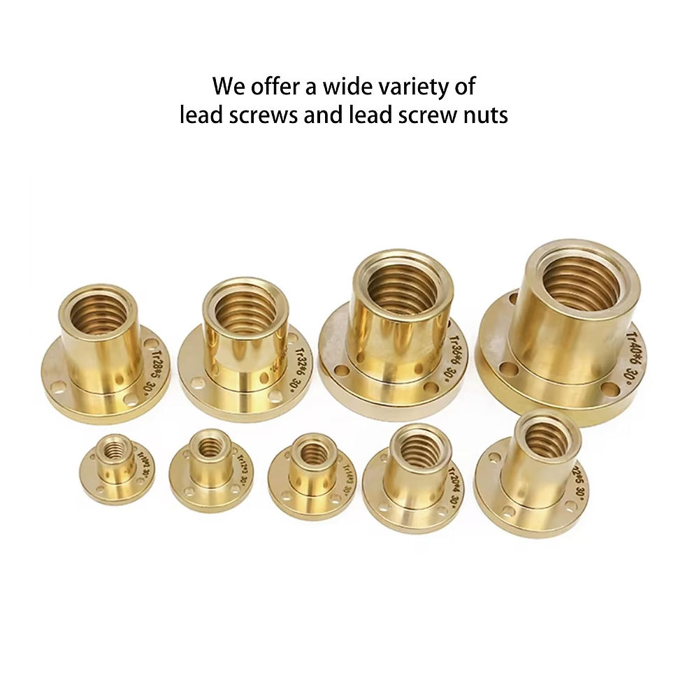 Thumbnail: ZFY-T22-5 L/R Hand Trapezoidal Screw 22mm P5 + 2 Brass Nuts (1520-2000mm) - Photo 5