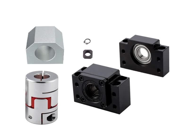 Thumbnail: SFE2525 Ball Screw 25mm Ballscrew+Nut + BK/BF20 End Sup...+ Housing (200-1500mm)