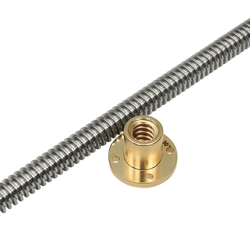Thumbnail: T10P2L12 Stainless Steel Trapezoidal Lead Screw 10mm P2 L12 + 1 Brass Nut CNC/3D - Photo 3