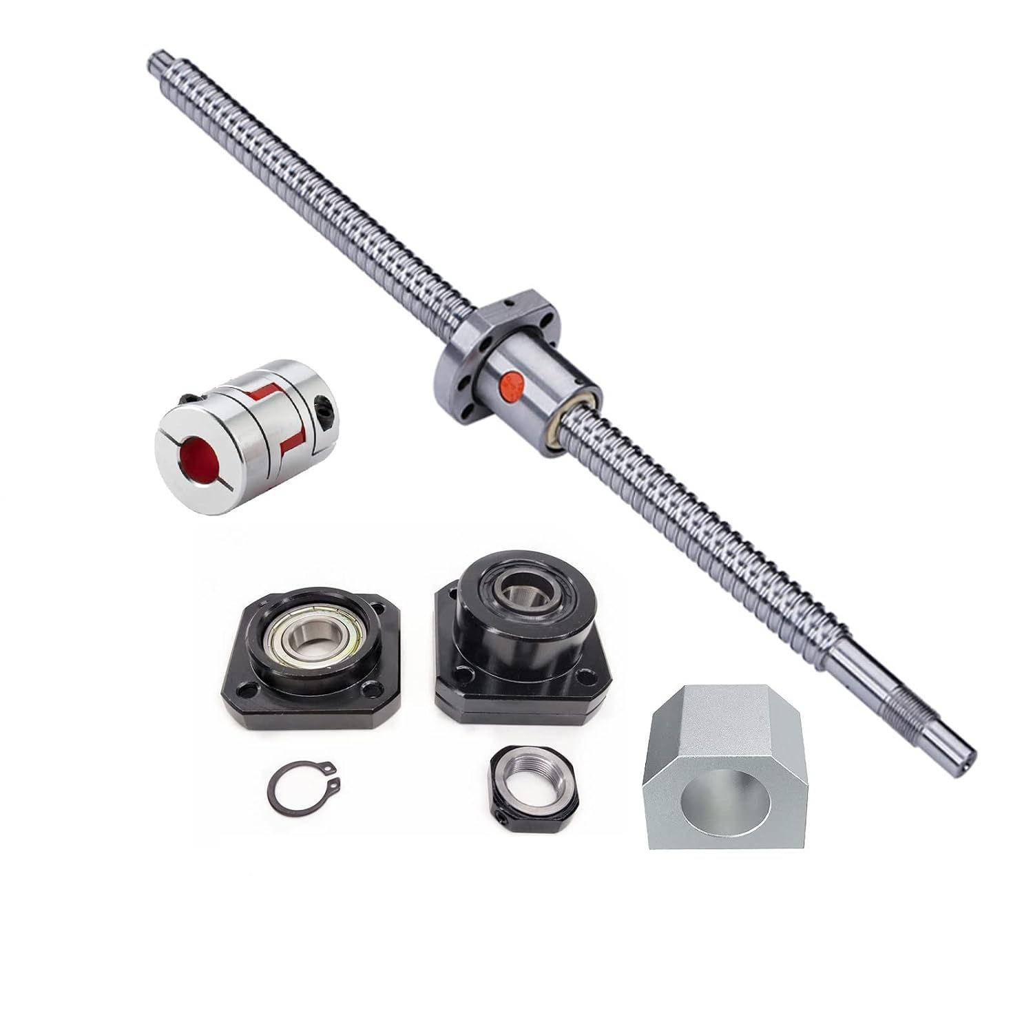 SFU1605 Ball Screw 16mm Ballscrew+Nut + FK/FF12 End Support + Coupler + Housing - Photo 1