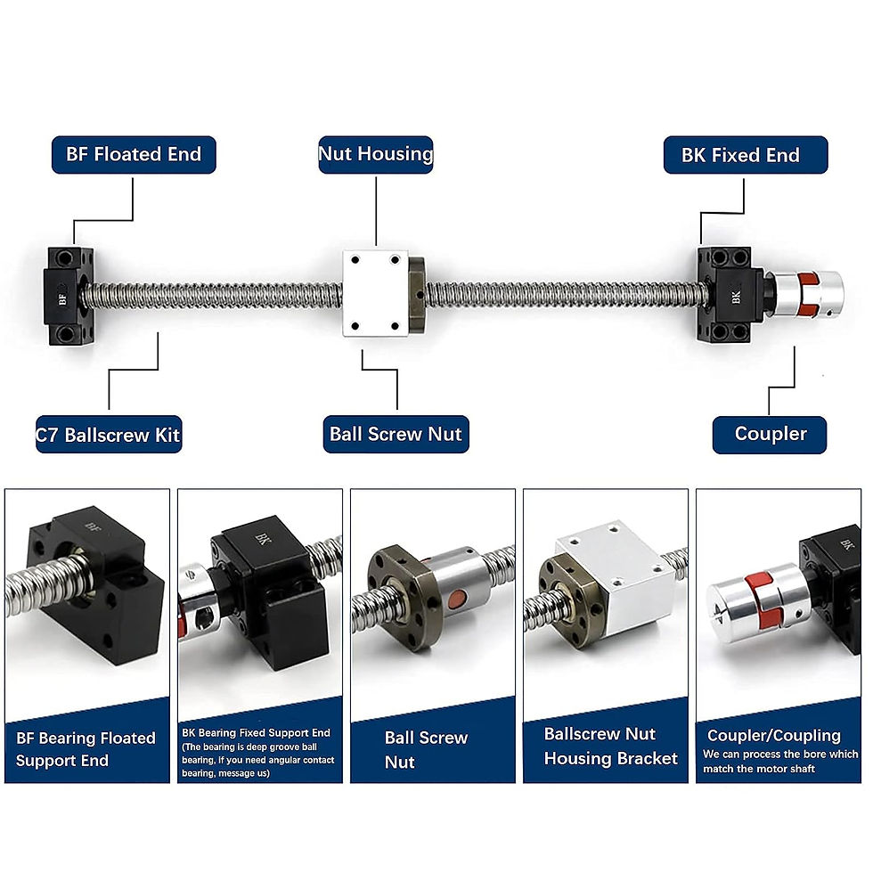 Thumbnail: SFU1204 Ball Screw 12mm Ballscrew+Nut + BK/BF10 End Support + Coupler + Housin - Photo 2