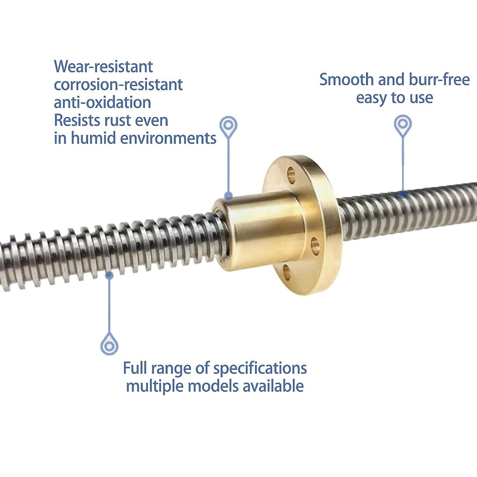 Thumbnail: T6P1L4 Stainless Steel Trapezoidal Lead Screw 6mm P1 L4 + 1 Brass Nut CNC/3DP - Photo 4
