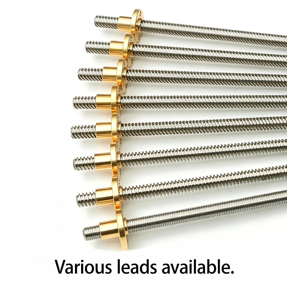 Thumbnail: T10P2L8 Stainless Steel Trapezoidal Lead Screw 10mm P2 L8 + 1 Brass Nut CNC/3DP - Photo 7