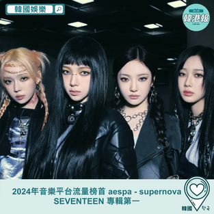 【韓國娛樂】去年音樂平台流量榜首 aespa - super nova SEVENTEEN 專輯第一