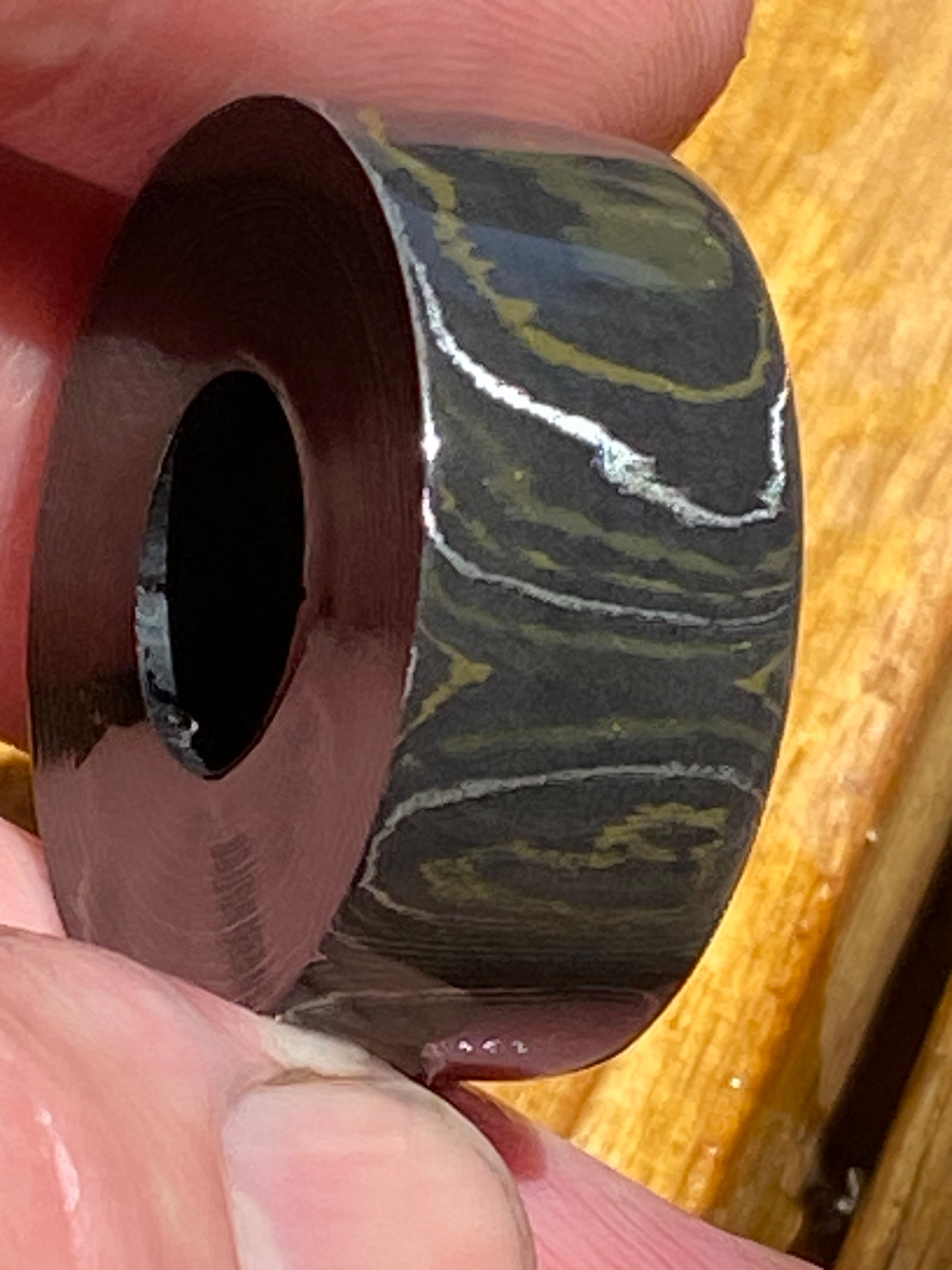 STAINLESS OD GREEN Carbon Fiber Ring Blank .50" ID x 1.25" OD x .50" Thick