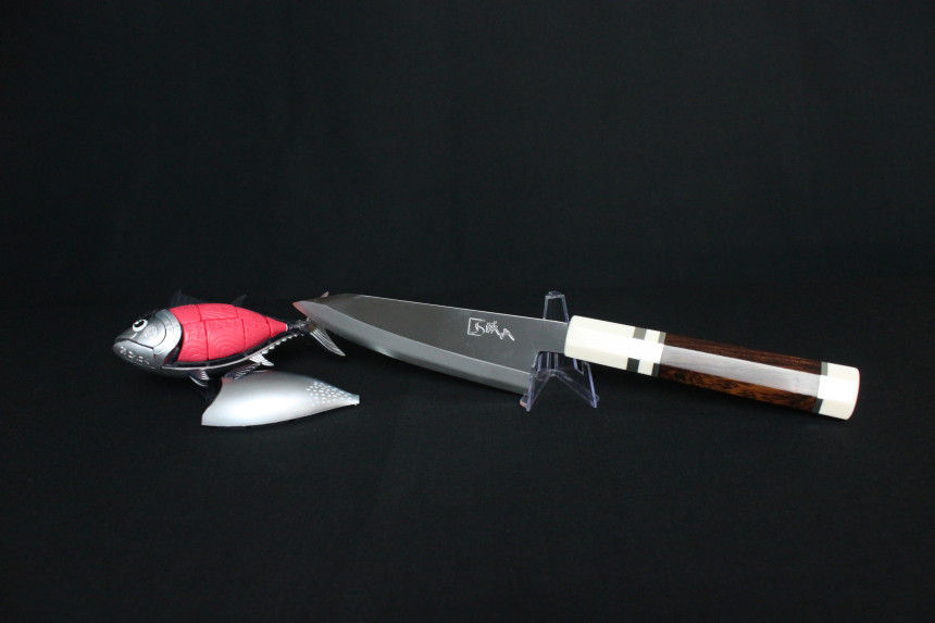 Thumbnail: Shiroyama Ginsan Steel Kiritsuke Deba 150mm Left-Handed