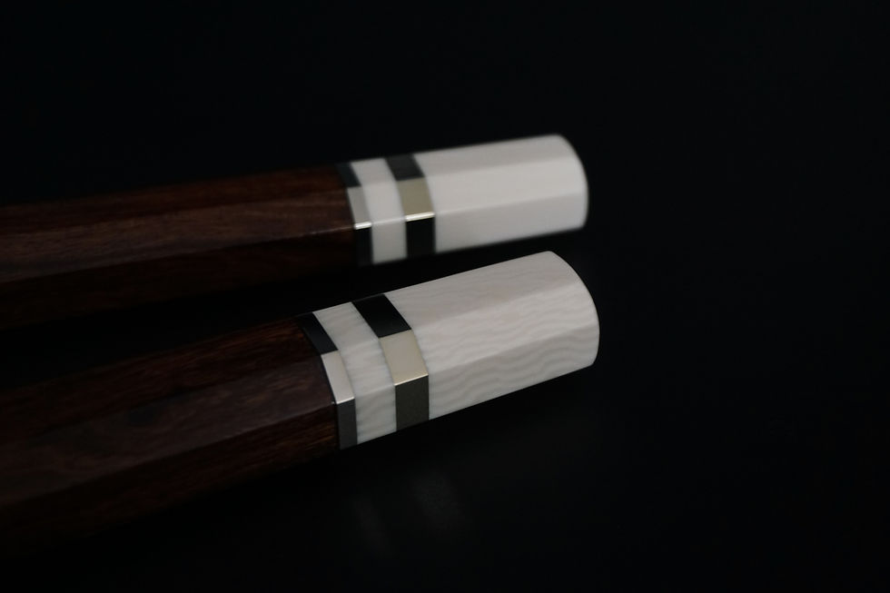 Thumbnail: SETUKI White & Brown wood Silver 3rings Handle