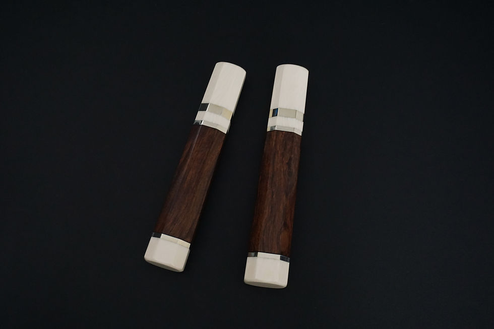 Thumbnail: SETUKI White & Brown wood Silver 3rings Handle