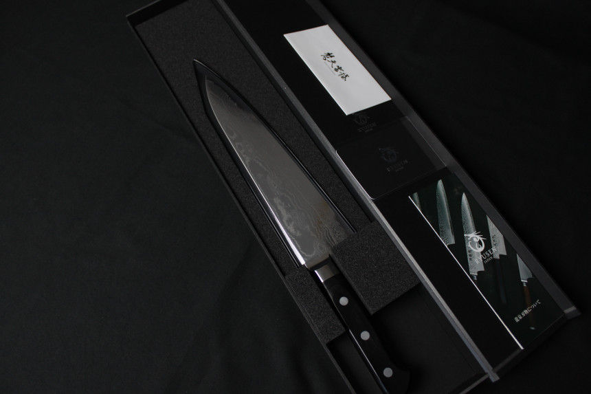 Thumbnail: Ryusen Bonten Unryu VG10 Nickel 63-Layer Damascus Gyuto 240mm