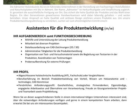 Assistenten für die Produktentwicklung (m/w)