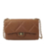 Ulrika Design Boxväska i skinn med guldkedja, cognac framsida