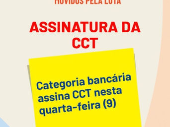 Assinatura da CCT será nesta quarta-feira