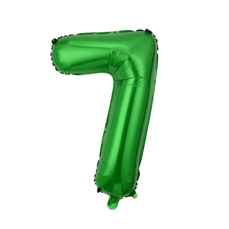 Foil balloon number 7 green - XXL 100cm