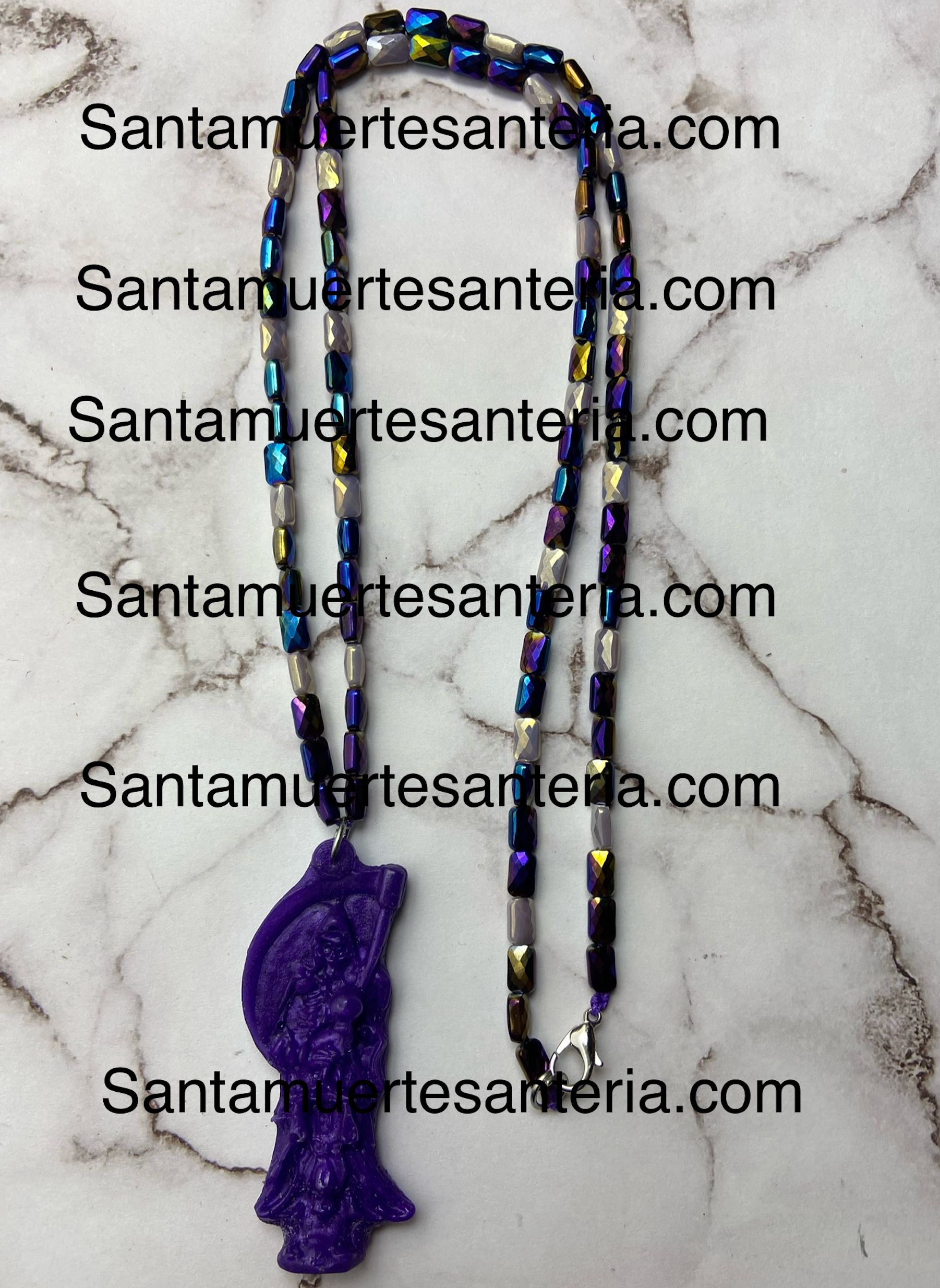 Holy Death Protection Necklace/Collar Proteccion Santa Muerte