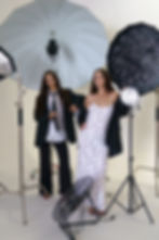 Two women founders in a studio shoot for Muse Studio Creative Agency.