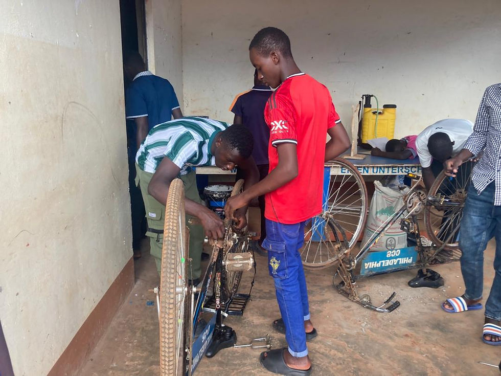 Bicycle maintenance by students prior to acquire skills