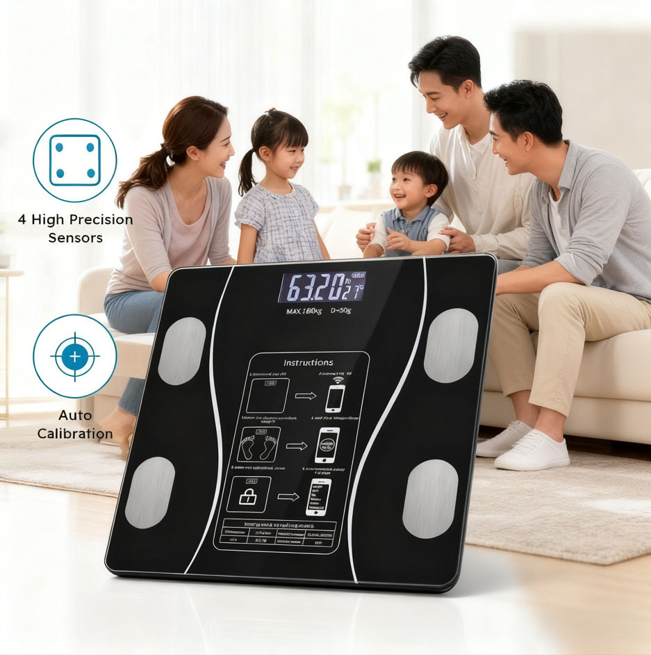 Smart Body Fat Scale Bluetooth Health Scale Wireless LED Digital Weight Scale B