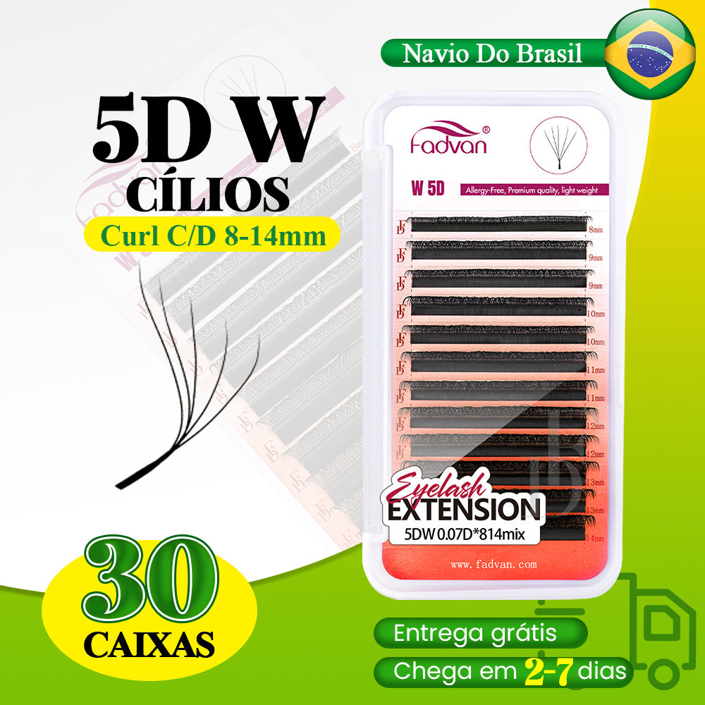 FADVAN 5D Lashes 30PCS Free Shipping From Brazil D Curl W Shape Eyelash Extensio