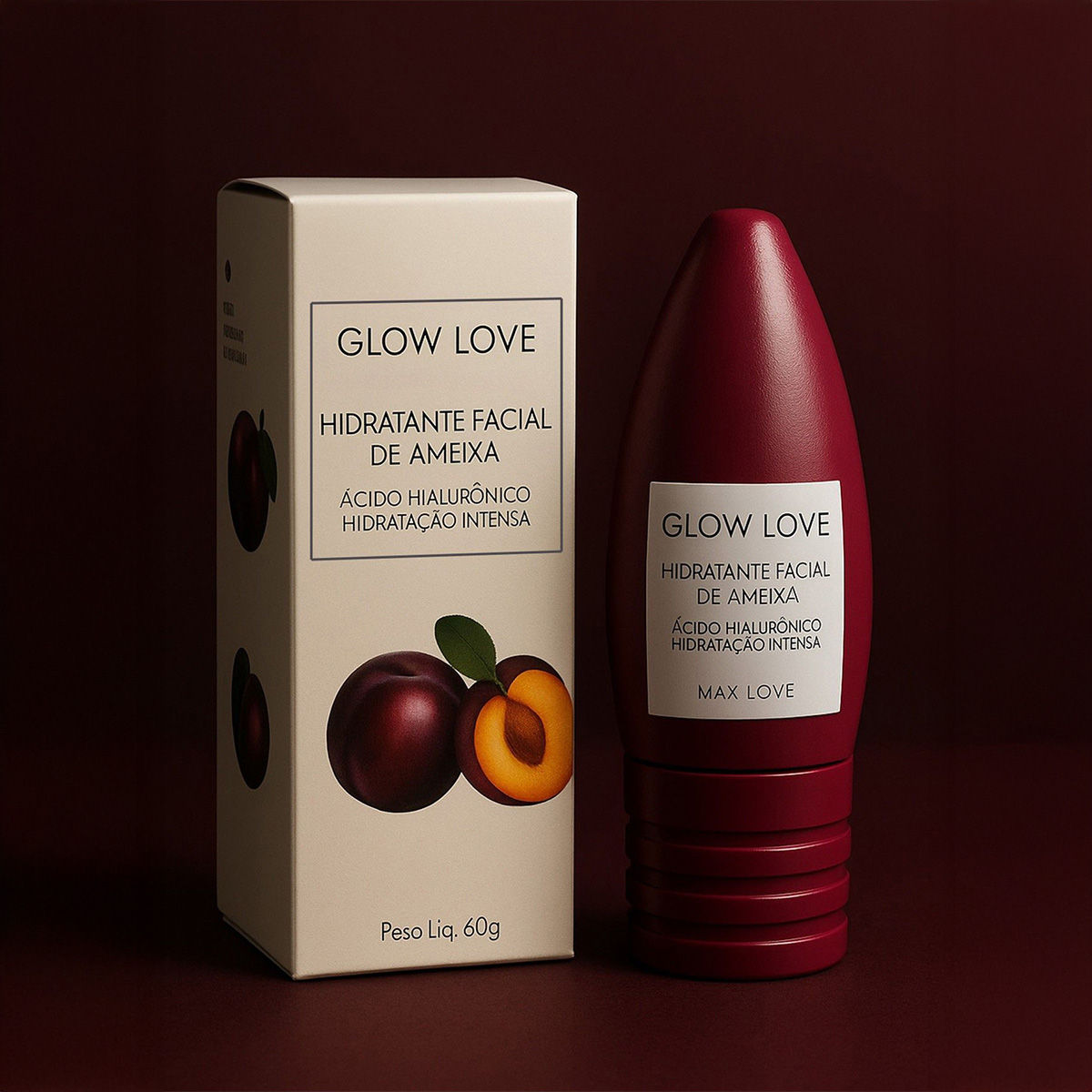 Glow Love 60g Max Love Facial Plum Moisturizer-with Hyaluronic Acid and Vitamin