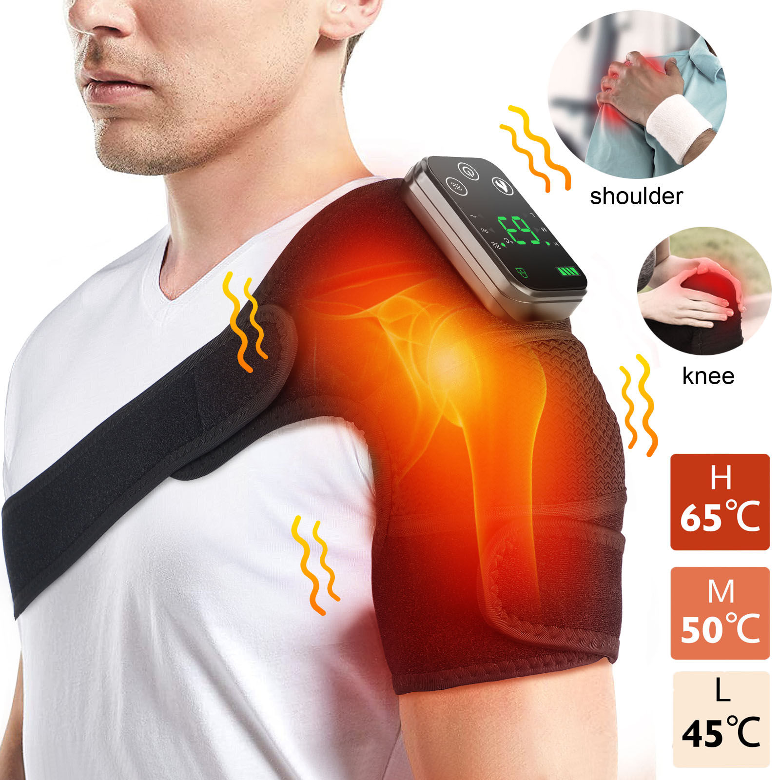 Knee Protection for Joint Shoulder Elbow Massager Vibrador 3-in-1 Knee Pads Heat