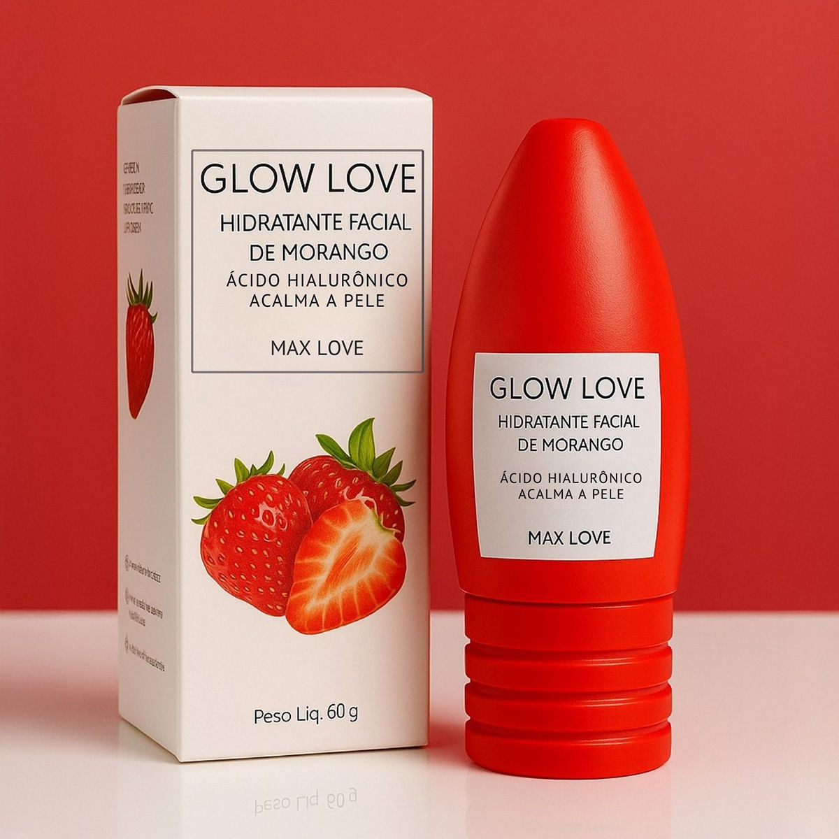 Glow Love 60g Max Love Strawberry Facial Moisturizer-with Hyaluronic Acid and Vi