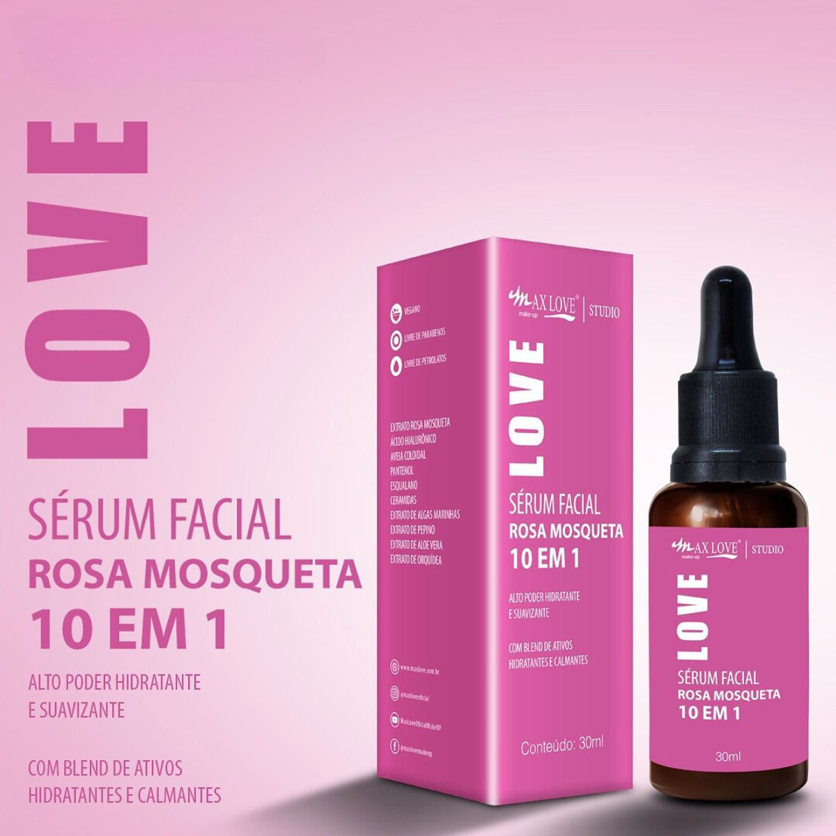 Pink Face Serum 10 in 1 30ml - Max Love