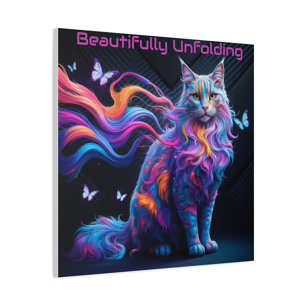 Thumbnail: Vibrant cat canvas art beautifully unfolding