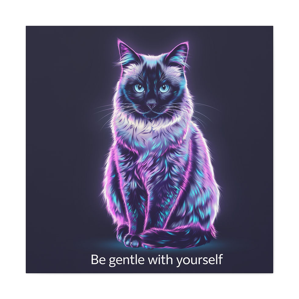 Thumbnail: Be gentle with yourself cat canvas wall art