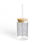 Thumbnail: Back view of 16oz sipper glass with clear tempered glass and smooth finish