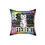 Thumbnail: Close-up of vibrant cat illustration on square throw pillow