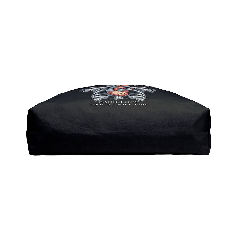 Thumbnail: Radiology Weekender Bag – Black with Anatomical Heart & Floral Design