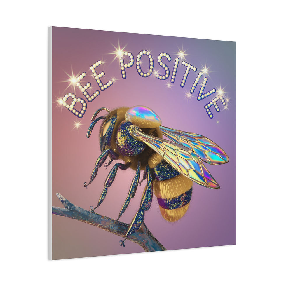 Thumbnail: Bee Positive art print on matte canvas