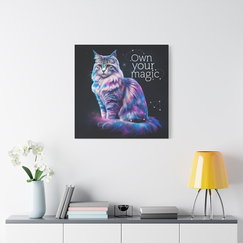 Thumbnail: cat canvas wall art own your magic print on wall