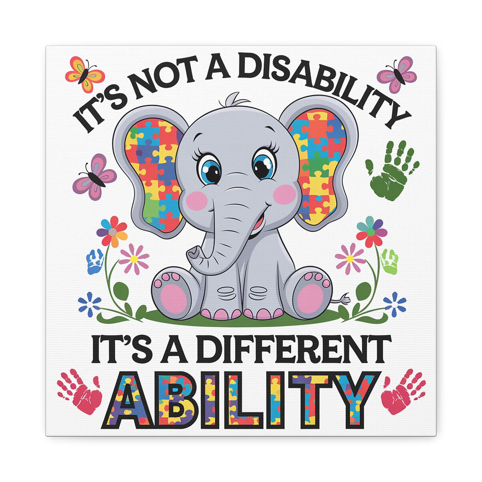 Thumbnail: Autism awareness elephant wall decor colorful