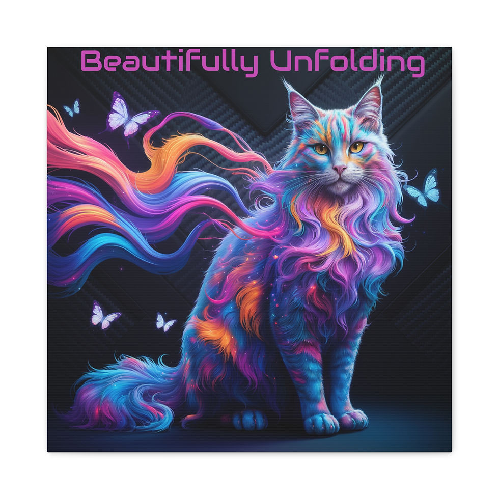 Thumbnail: Vibrant cat canvas art beautifully unfolding