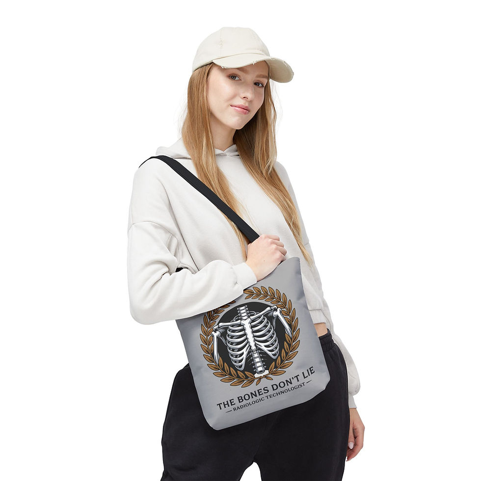 Thumbnail: Radiologic Technologist Tote Bag – The Bones Don’t Lie (Skeletal Chest Edition)