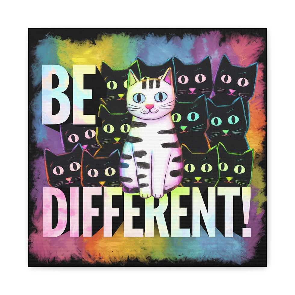 Thumbnail: be different cat wall art