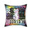 Thumbnail: Close-up of vibrant cat illustration on square throw pillow