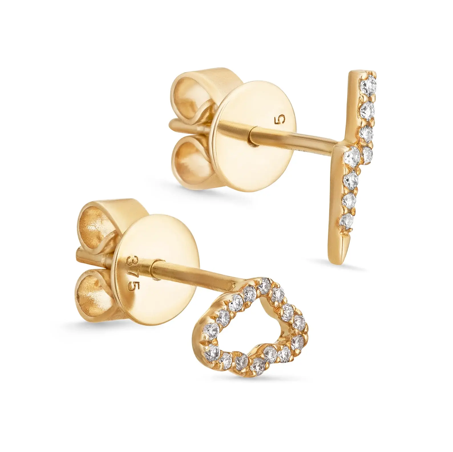 Mismatched Cloud & Lighting Diamond Stud Earrings