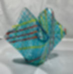 Blue, orange, yellow bubble vase