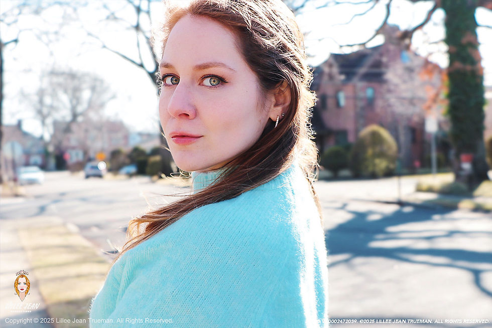 Actress Lillee Jean Trueman Poised in Aqua Official Portfolio Photos